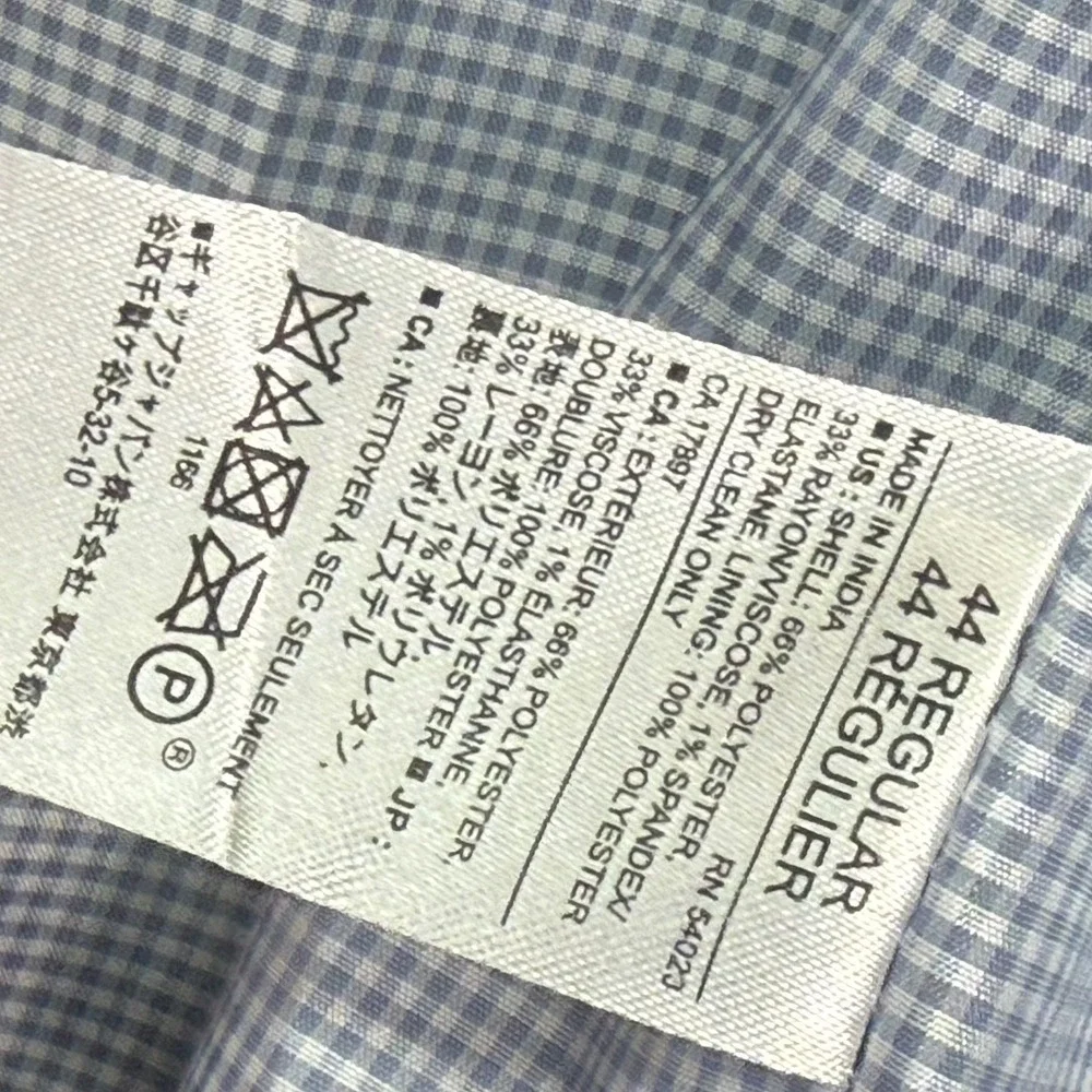 Banana Republic Blazer Mens 44‎ Regular Navy Plaid Slim Fit Sport Coat 792974-00